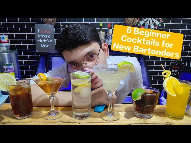 Top 6 basic cocktails for beginner bartenders.