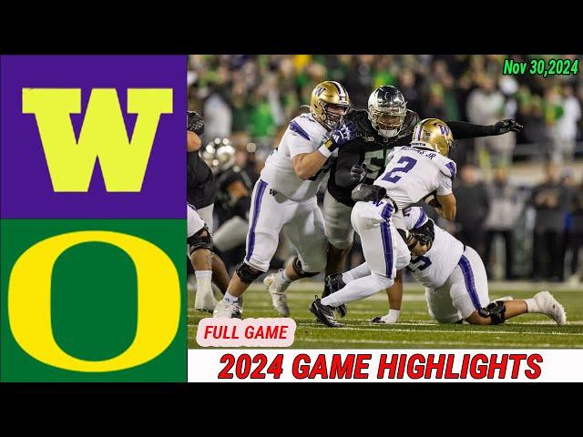 Washington Huskies Vs #1 Oregon Ducks [WEEK 14] FULL GAME Nov 30,2024 Men's College Football TODAY