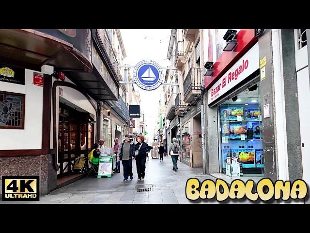 Badalona City | Calle del Mar | Shopping Street 2024 Barcelona [4K, 60ftps]