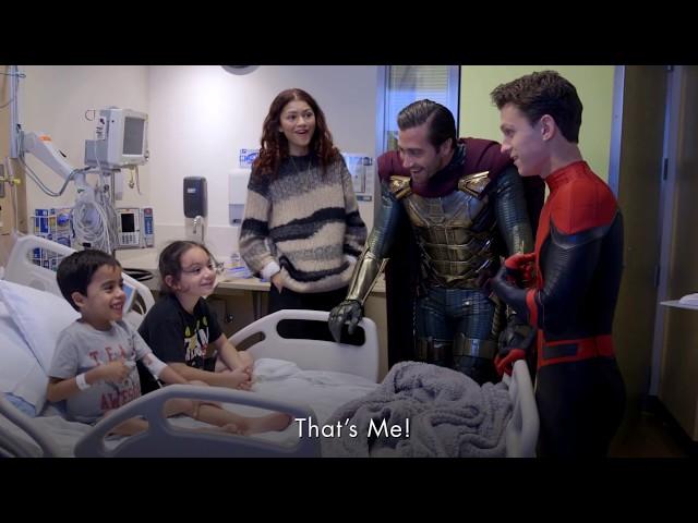 Spider-Man Cast Tom Holland, Zendaya, Jake Gyllenhaal Surprises Kids at Children's Hospital LA