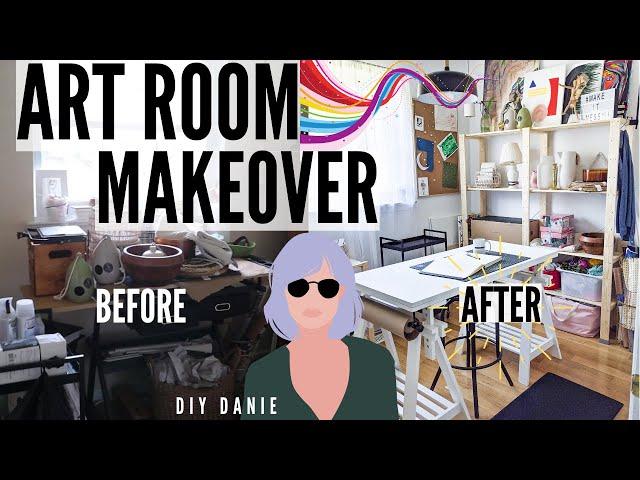 i organized + transformed my small space art room!  *SHOCKING BEFORE + AFTER*