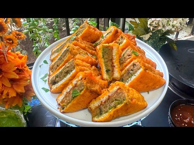 ব্রেড পাকোড়া ॥ Bread Pakoda ASMR Cooking | Street food | Snacks | Iftar | Tiffin | Evenings Snacks