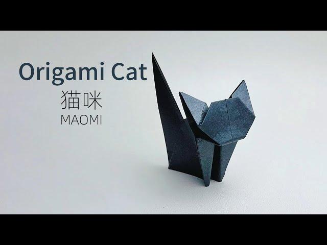 Origami Black Cat ネコの折り方 折り紙猫 動物折り紙 / How To Make A Cat Easy Origami Step by Step For Beginner