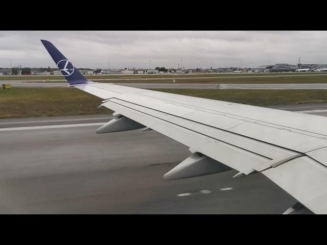 LOT Embraer 170 takeoff from Poznan