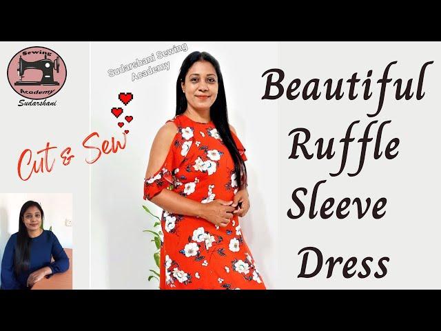 Frocks Pattern - Beautiful Ruffle Sleeve Dress , Cut & Sew
