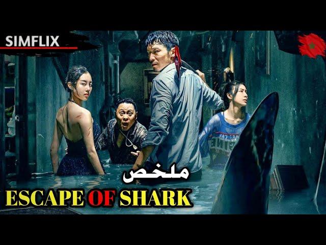 تسونامي عملاق يخرج منه قرش ابيض يهجم على فندق  سياحي‼️ملخص فيلم️escape of shark