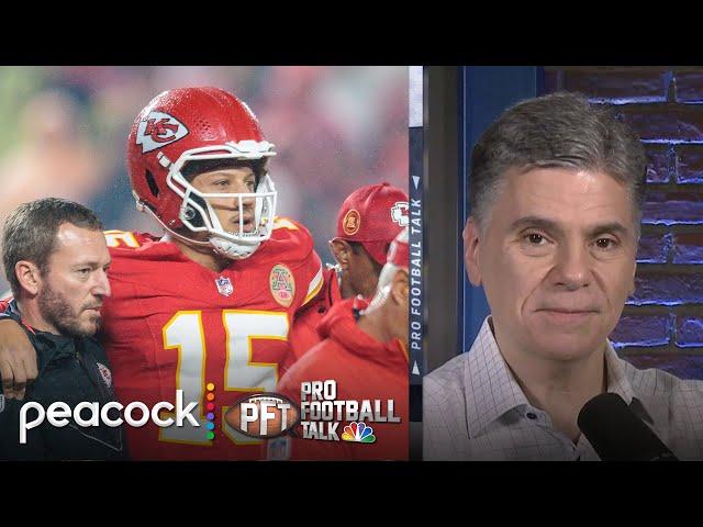 Patrick Mahomes ‘awkwardly’ rolled his ankle in Week 9 vs. Bucs | Pro Football Talk | NFL on NBC