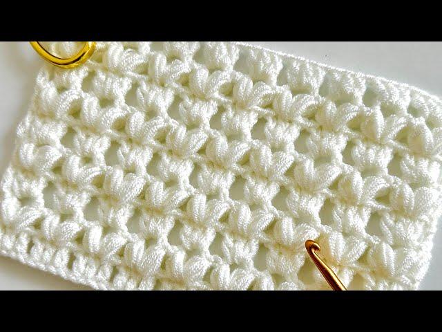 New Pattern! Very Easy & Pretty crochet stitch for baby blankets, shawls, scarves, bags, top