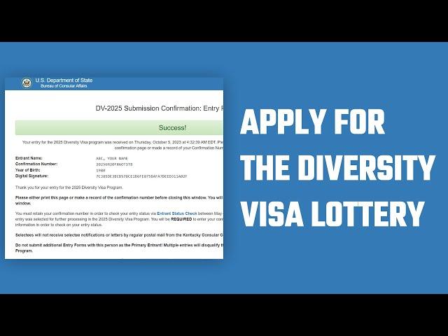 How to Apply for the Diversity Visa Lottery 2025 - Step by Step Guide