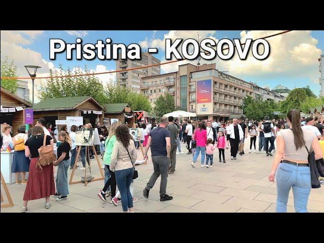 Walking in Kosovo Capital city: Pristina Walking Tour 4K HDR