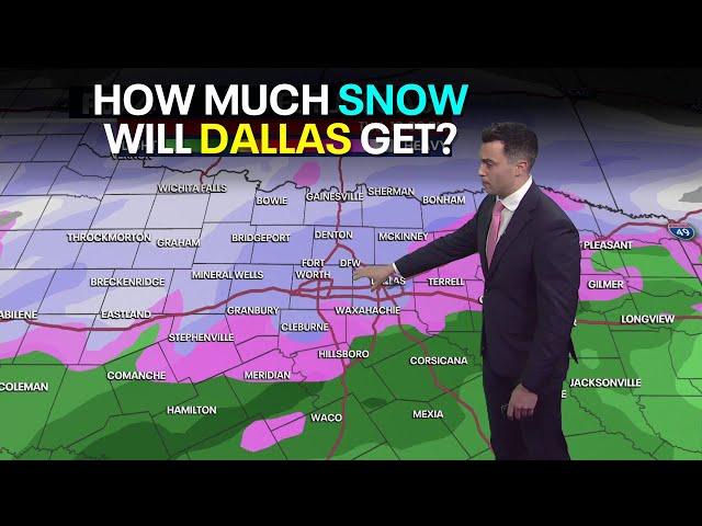 Dallas weather: How many inches of snow tomorrow