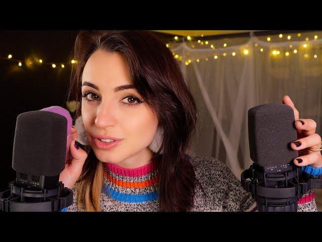 ASMR | Up Close Cozy & Safe Affirmations | Ear to Ear Whispering & Brushing