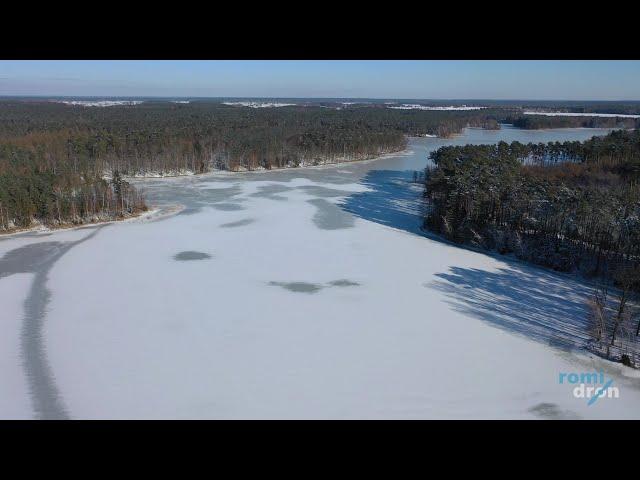 Zimowe loty dronem nad Zalewem Koronowskim