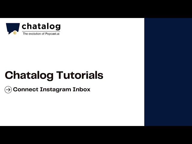 chatalog Tutorial | Connect Instagram Inbox Step 3 | IG Facebook Chat Automation | EN Subtitle