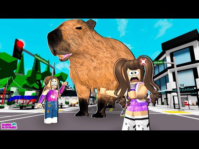 COISAS ESTRANHAS ACONTECEM NO BROOKHAVEN ATÉ UMA CAPIVARA GIGANTE!! roblox