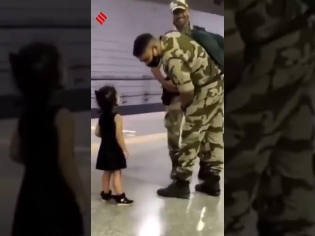 Watch: Little Girl Was Seen Touching The Feet Of A Jawan