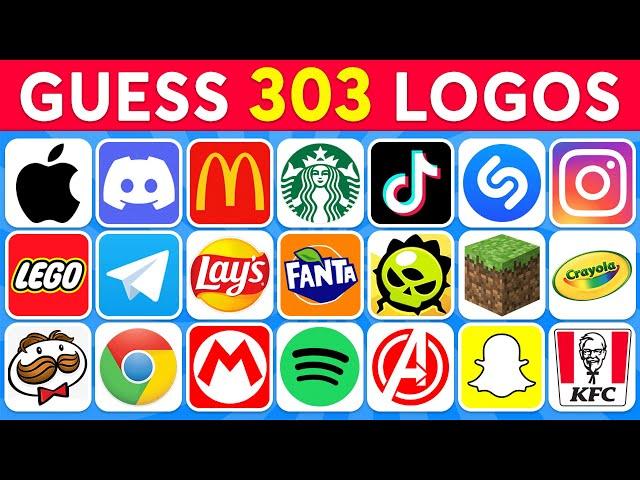 Guess the Logo in 1 Seconds  303 Famous Logos | Logo Quiz 2025