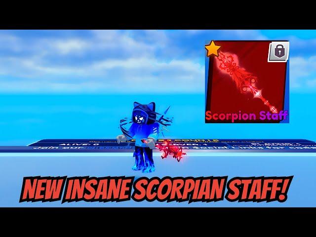 CRAZY SCORPION STAFF IN Roblox Blade Ball Full Showcase!Plus Giveaway Entries