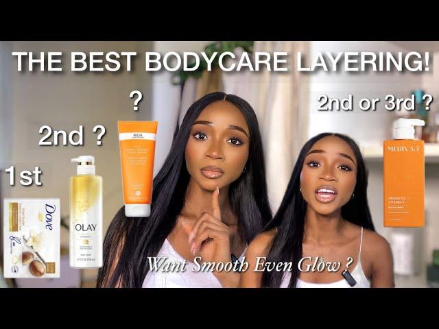 How to Layer Body Care *Precisely* for A Clean Even Glow | Long lasting Scent , Frequency to follow