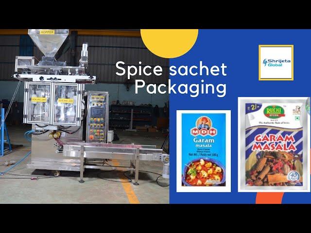 High-Speed 15gm Spice Powder Packing Machine | 9891990887 | Multitrack Sachet Packaging  - Shrijeta