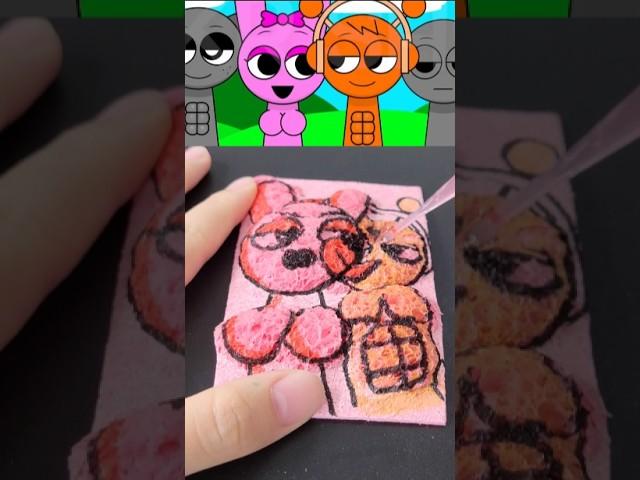 I drew a Sinner Edition But Pinki x Oren Kiss from Sprunki using Water Floating Marker #sprunki