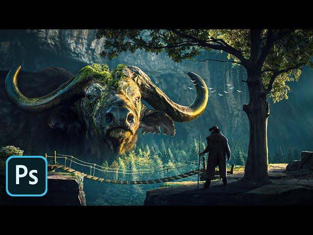 Giant Buffalo-Photoshop Manipulation Speed Art Tutorial