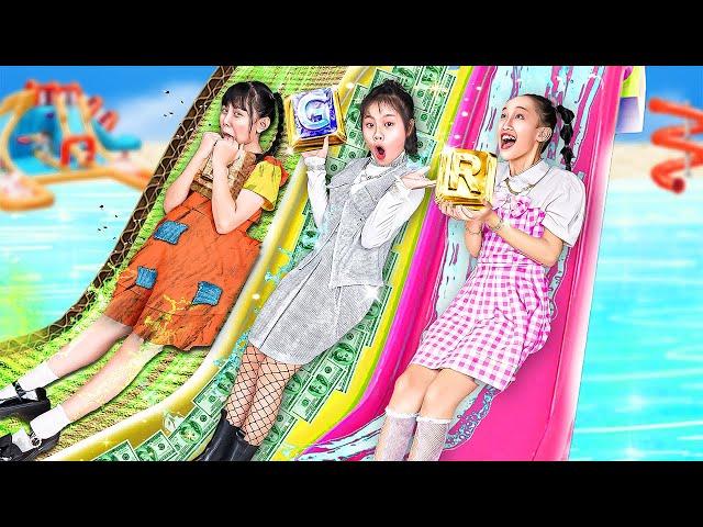 Poor Vs Rich Vs Giga Rich At The Swimming Pool | Baby Doll's Summer Vacation | Baby Doll Show