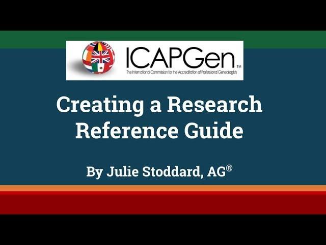 Creating a Research Reference Guide