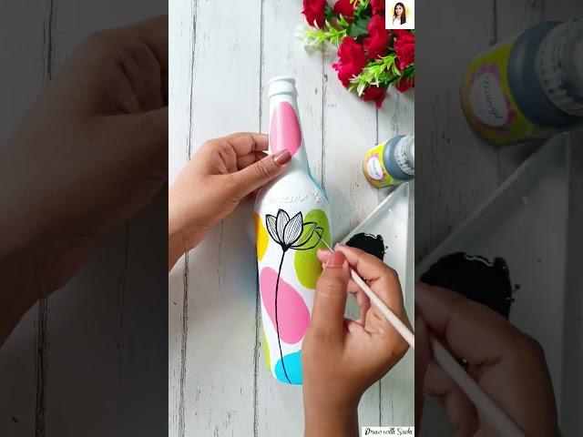 Boho painting on Bottle #shortvideo #shorts #bottleart #bohopainting #diy