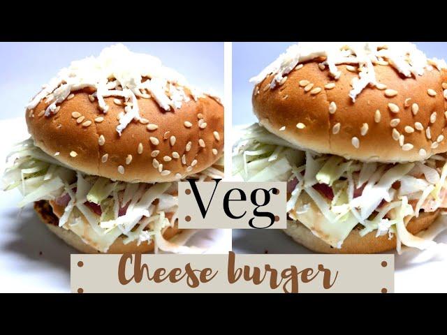 Veg cheese burger | street style burger | cheeseburgerrecipe #vegburger #foodwanderers #burgerecipe