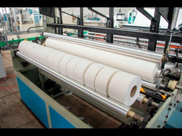 Full automatic maxi roll and small toilet tissue paper rewinding machine