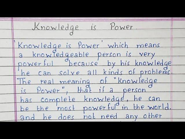 Write a short essay on Knowledge is Power | Essay | English