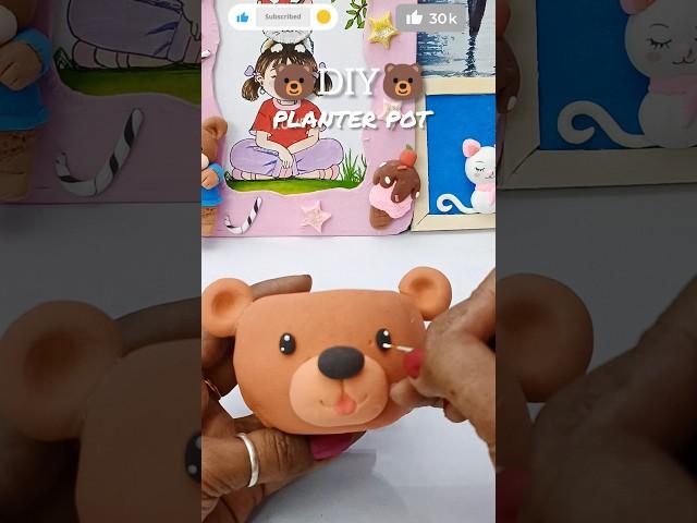 Soft Clay Bear Planter  | Recycled Art That Wins Hearts! #youtubeshorts #diy #craft