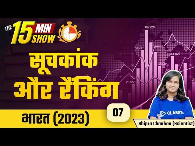 The 15 Min Show | Important Index 2023 Current Affairs | India Rank | Latest Update by Shipra Ma'am