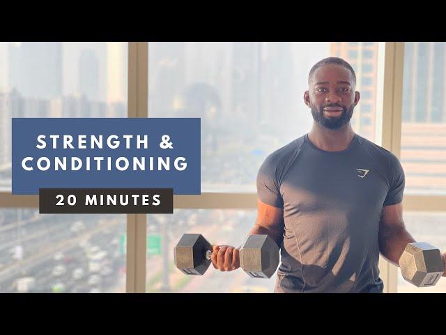 Full Body STRENGTH & CONDITIONING Workout at Home (Dumbbells)