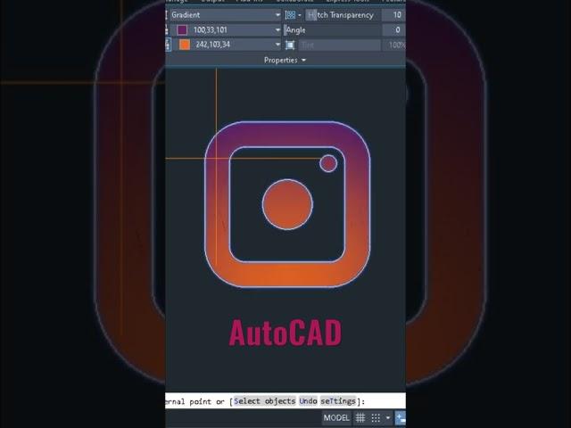 How To Make Instagram Logo In Autocad | Instagram Logo | Akash K Tutorials | AutoCAD 