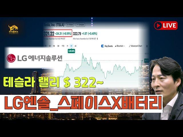 [주간예습] 트럼프 베팅 성공, 테슬라 $322~, LG엔솔 우주선배터리?