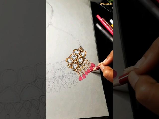 realistic jewellery drawing  full tutorial uploaded #artistshiuli ##shortvideo