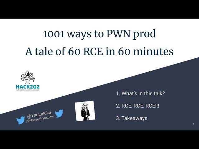 60 Remote Code Execution in 60 minutes - Laluka