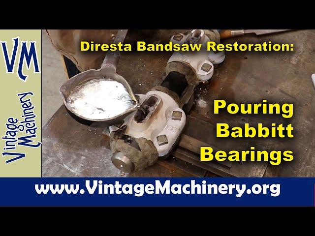 Diresta Bandsaws Restoration 22: Pouring Babbitt Bearings on the Upper Wheel Shaft