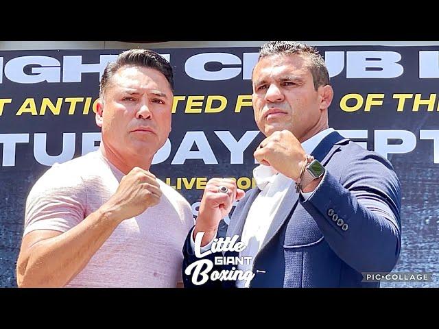 OSCAR DE LA HOYA VS VITOR BELFORT FACE OFF FOR THEIR FIGHT SEP 11 ON TRILLER, WE HAVE A FIGHT!!!