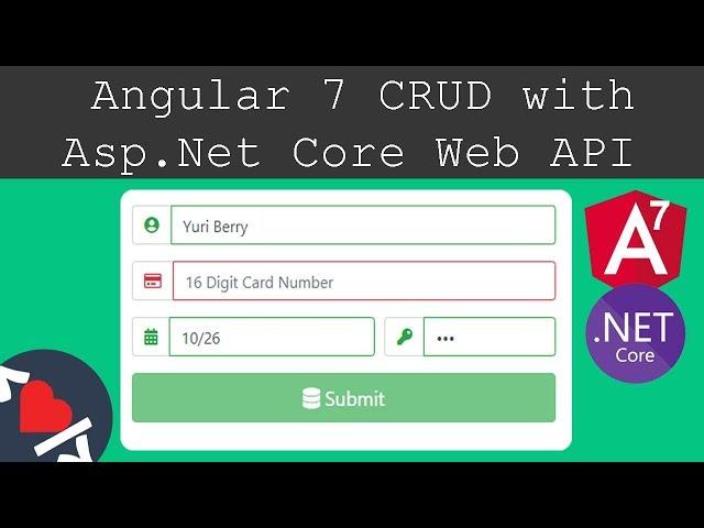 Asp.Net Core Web API and Angular 7 CRUD