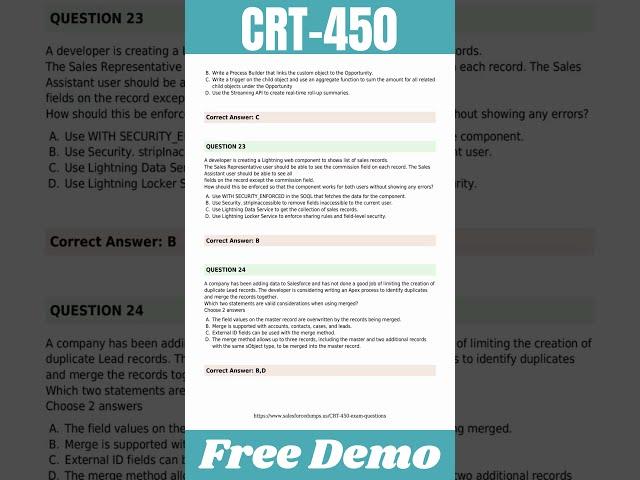 CRT-450 Exam Dumps | Salesforce Certified Platform Developer I (WI24)