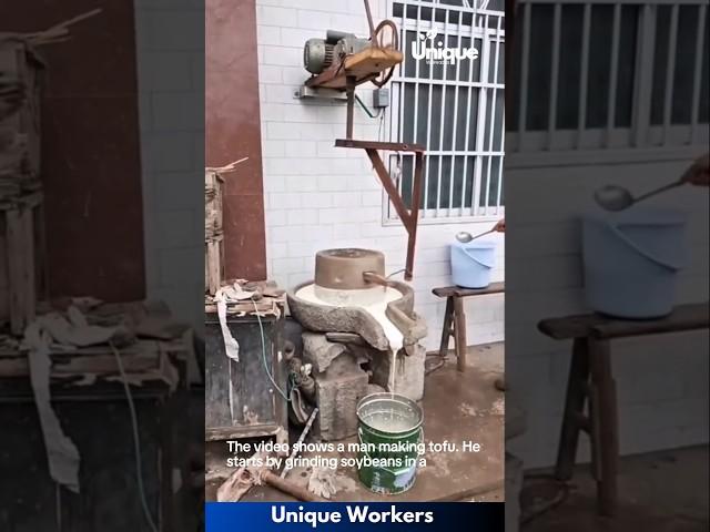 Traditional tofu making process - The workers do their job perfectly || #machine #shorts