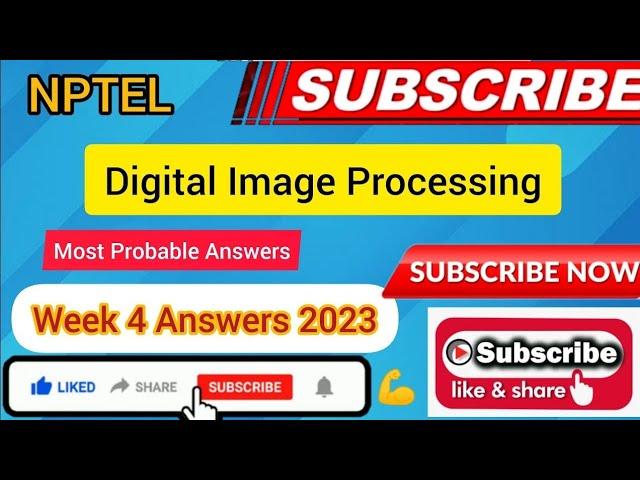 Digital Image Processing NPTEL Assignment 4 week 4 Answers 2024