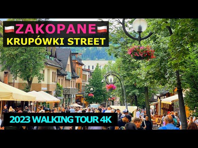 Zakopane Poland 2024: Packed Krupówki Street 4K Walking Tour Unlocked [CC]