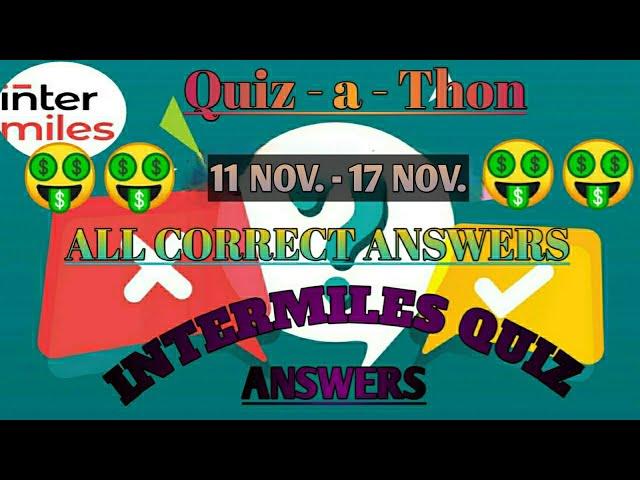 INTERMILES QUIZ ANSWERS TODAY | 11TH NOVEMBER QUIZ ANSWERS | LINGO BINGO