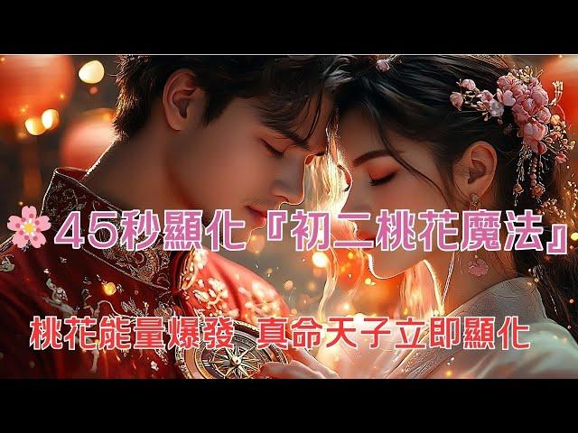 【吸引力法則】愛情音樂：45秒顯化『初二桃花魔法』 桃花能量爆發 真命天子立即顯化  完整版 需還願 #新年桃花 #緣分顯化