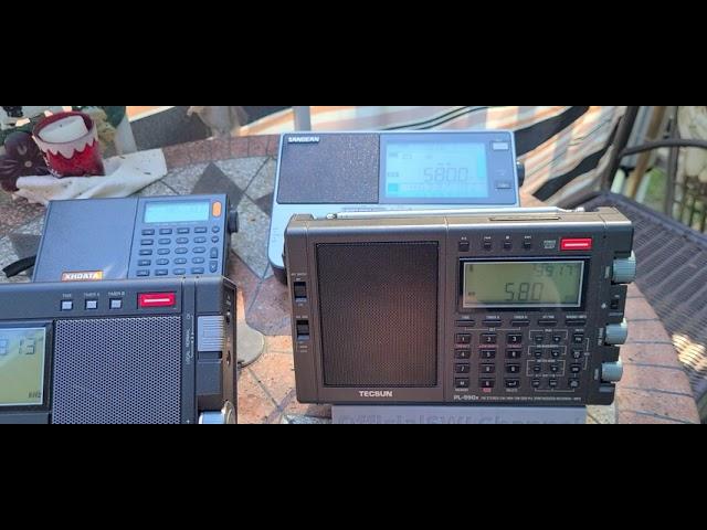 XHDATA D808 Tecsun PL-990x Tecsun H-501X Sangean ATS 909X2 Mediumwave daytime 580 kHz CFRA