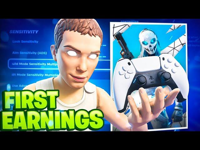 My First EARNINGS + NEW Best Chapter 5 Fortnite Controller Settings (Xbox/PS5/PC)